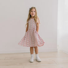 Load image into Gallery viewer, Print Flutter Sleeve Twirl Dress With Pockets - Candy Hearts