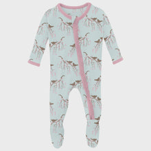 Load image into Gallery viewer, Kickee Pants - Print Muffin Ruffle Footie w/ 2 Way Zipper - Fresh Air Bird Branch