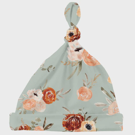 Kickee Pants - Print Knot Hat - Aloe Fall Floral