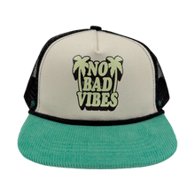 Load image into Gallery viewer, Tiny Whales - No Bad Vibes Foam Trucker - Natural/Teal