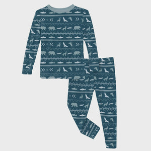 Kickee Pants - LS Pajama Set - Peacock Native Tribal Lore