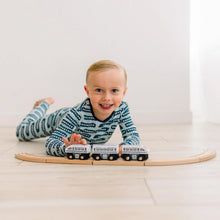 Load image into Gallery viewer, Kickee Pants - Print Long Sleeve Pajama Set - Spring Sky London Trains