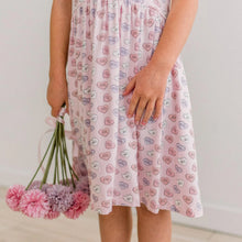 Load image into Gallery viewer, Print Flutter Sleeve Twirl Dress With Pockets - Candy Hearts