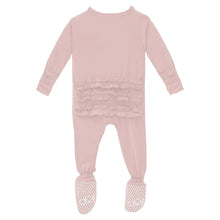 Load image into Gallery viewer, Kickee Pants - Layette Ruffle Footie With 2 Way Zipper - Baby Rose