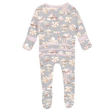 Load image into Gallery viewer, Kickee Pants - Print Muffin Ruffle Footie With 2 Way Zipper - Dove Princess Dreams