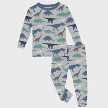 Load image into Gallery viewer, Kickee Pants - Print Long Sleeve Pajama Set - Dove Dino Museum