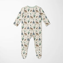 Load image into Gallery viewer, Kickee Pants - Print Footie with 2 Way Zipper - Natural Forest Moose