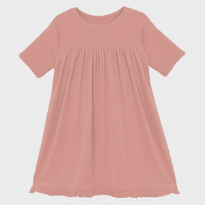 Kickee Pants - Classic Short Sleeve Swing Dress - Blush