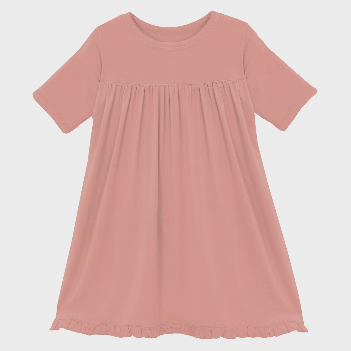 Kickee Pants - Classic Short Sleeve Swing Dress - Blush