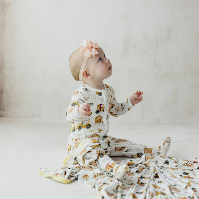 Kickee Pants - Print Footie With 2 Way Zipper - Natural Farm Life
