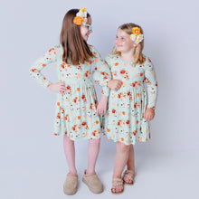 Load image into Gallery viewer, Kickee Pants - Print Long Sleeve Twirl Dress with Pockets - Aloe Fall Floral