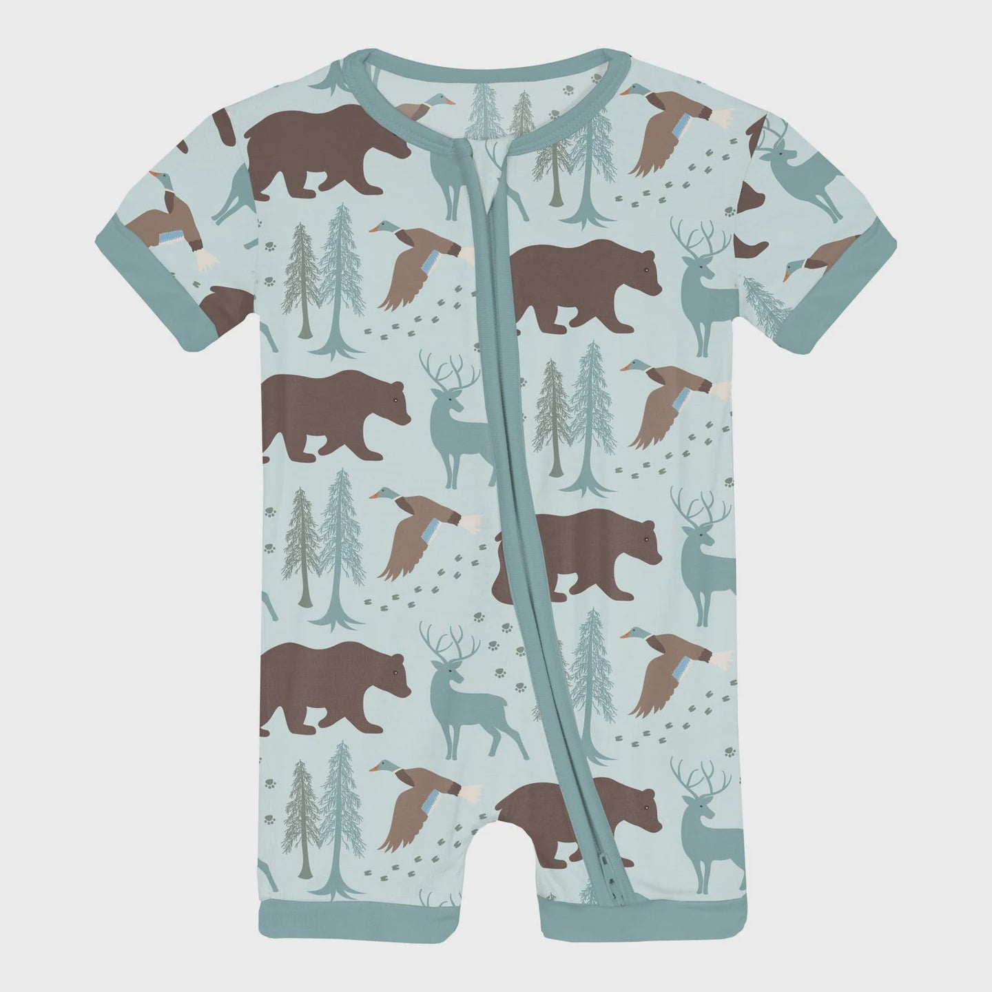 Kickee Pants - Print Shorty Sleeper with Zipper - Fresh Air Forest Adventure