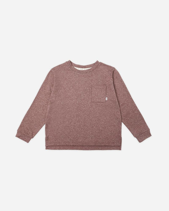 Rylee + Cru - Long Sleeve Pocket Tee - Burgundy
