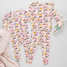 Load image into Gallery viewer, Pink Chicken - Kids Bamboo PJ Set - Cloud Pink Cherry