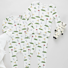 Load image into Gallery viewer, Pink Chicken - Baby Bamboo Romper - Golf Tournament