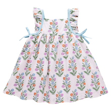 Load image into Gallery viewer, Pink Chicken - Girls Ailee Dress - Dewdrop Block Print