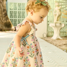 Load image into Gallery viewer, Pink Chicken - Baby Girls Ailee Dress Set - pink dewdrop block print