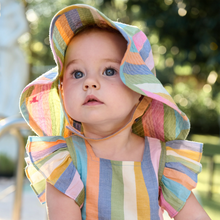 Load image into Gallery viewer, Pink Chicken - Baby Girls Sun Hat - parade stripe