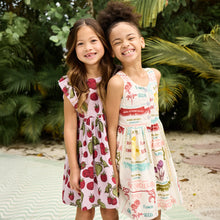 Load image into Gallery viewer, Pink Chicken - Girls Laura Dress - Flower Seeds