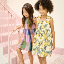 Load image into Gallery viewer, Pink Chicken - Girls Via Dress - banana leaves