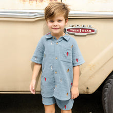 Load image into Gallery viewer, Pink Chicken - Boys Calvin Short - Surfboard Embroidery
