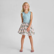 Load image into Gallery viewer, Pink Chicken - Girls Gianna Skirt - pink dewdrop block print