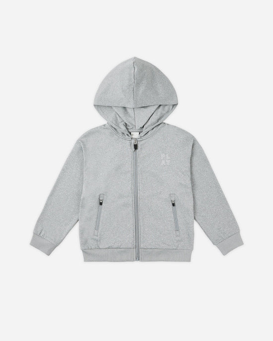 Rylee +  Cru - Zip Up Tech Hoodie - Heathered Dusty Blue