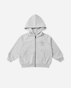 Rylee + Cru - Zip Raglan Hoodie - Heathered Ash