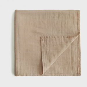 Mushie - Organic Cotton Muslin Swaddle Blanket - Pale Taupe