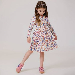 Pink Chicken - Girls Lame Steph Dress - Halloween Candy
