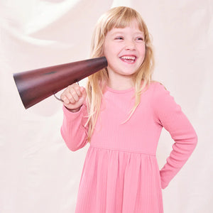 Pink Chicken - Sunny Long Sleeve Rib Dress - Dark Pink