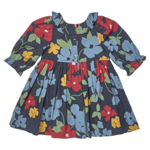 Load image into Gallery viewer, Pink Chicken - Girls Amara Dress - Navy Hibiscus Floral