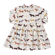 Load image into Gallery viewer, Pink Chicken - Girls Autumn Dress - Horse Breeds