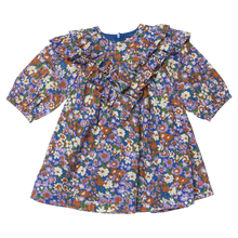 Load image into Gallery viewer, Pink Chicken - Girls Everly Dress - True Blue Sketched Floral