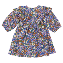 Load image into Gallery viewer, Pink Chicken - Girls Everly Dress - True Blue Sketched Floral