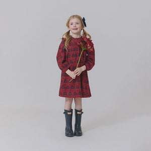 Pink Chicken - Girls Jaipur Dress - Red Autumn Strawflower