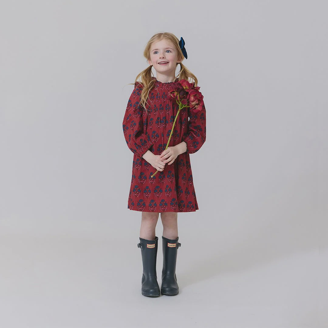 Pink Chicken - Girls Jaipur Dress - Red Autumn Strawflower