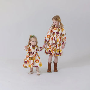 Pink Chicken - Baby Girls Charlie Dress Set - Autumn Pansies