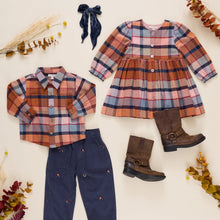 Load image into Gallery viewer, Pink Chicken - Girls Mae Dress - Hayride Plaid