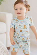 Load image into Gallery viewer, Caden Lane - Two Piece Short Pajama Set - Poolside Pups Blue