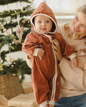 Load image into Gallery viewer, Quincy Mae - Velour Zip Jumpsuit - Cranberry