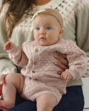 Load image into Gallery viewer, Quincy Mae - Bubble Knit Cardigan - Dusty Rose Speckle