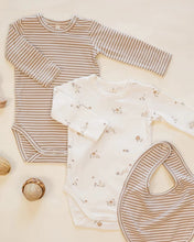 Load image into Gallery viewer, Quincy Mae - Jersey Bodysuit 2 Pack - Bunnies, Almond Stripe