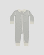 Load image into Gallery viewer, Quincy Mae - Zip Long Sleeve Sleeper - Blue Micro Stripe