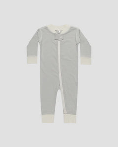 Quincy Mae - Zip Long Sleeve Sleeper - Blue Micro Stripe