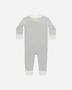 Quincy Mae - Zip Long Sleeve Sleeper - Blue Micro Stripe