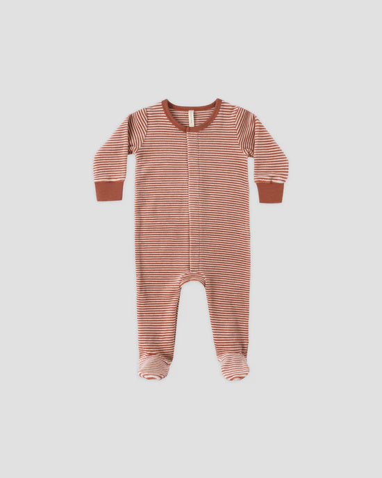 Quincy Mae - Hidden Snap Footie - Candy Stripe