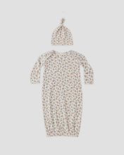 Load image into Gallery viewer, Quincy Mae - Bamboo Baby Gown + Hat Set - Wildflower NB