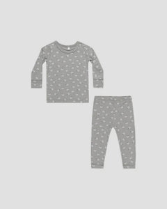 Quincy Mae - Bamboo Pajama Set - Blue Ditsy