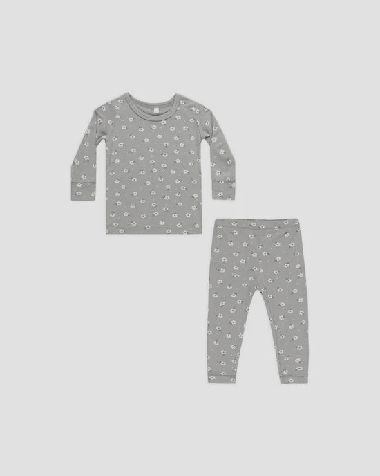 Quincy Mae - Bamboo Pajama Set - Blue Ditsy